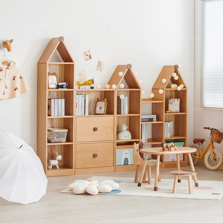 Scandinavian Wood Kids Shelf HOUSE Still Life