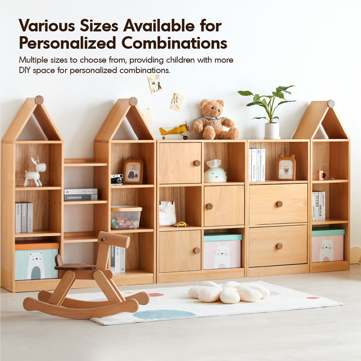 Scandinavian Wood Kids Shelf HOUSE Situational