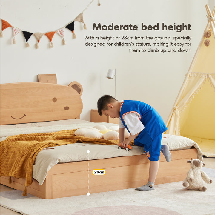 Scandinavian Wood Kids Storage Bed BEAR Environmental