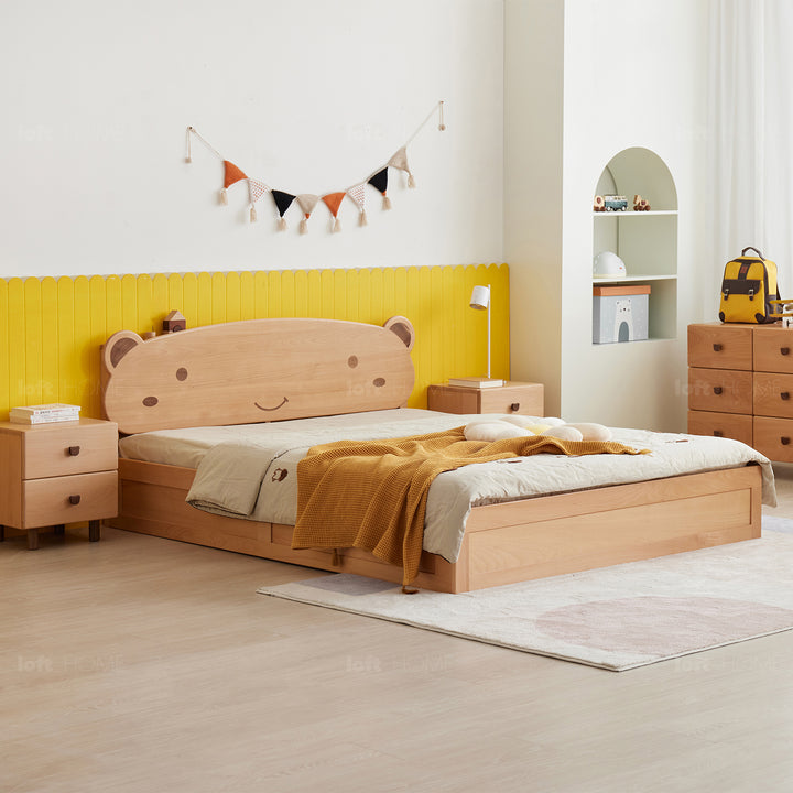 Scandinavian Wood Kids Storage Bed BEAR Color Swatch