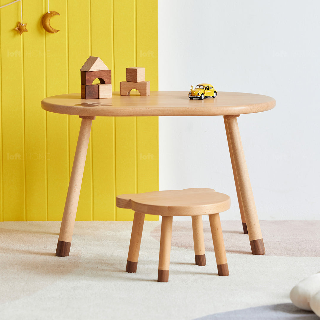 Scandinavian Wood Oval Kids Table BEAR Color Swatch