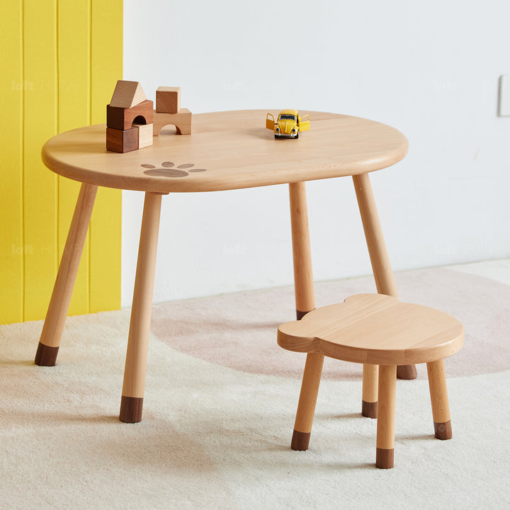 Scandinavian Wood Oval Kids Table BEAR Color Variant