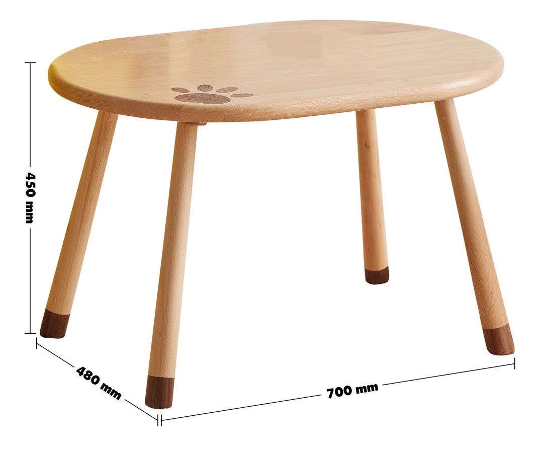 Scandinavian Wood Oval Kids Table BEAR Conceptual