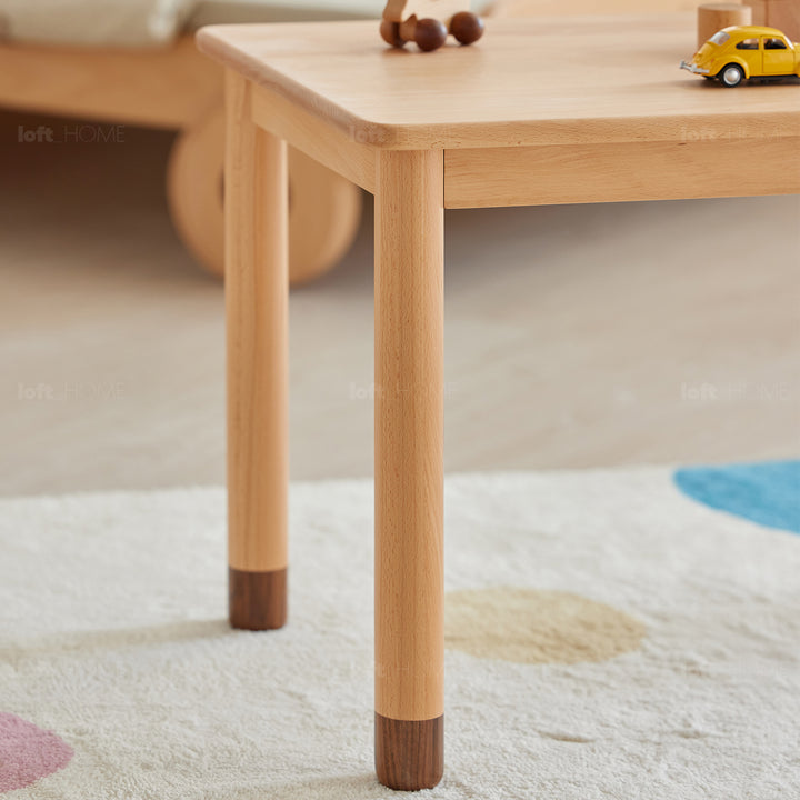 Scandinavian Wood Rectangle Kids Table BEAR Panoramic