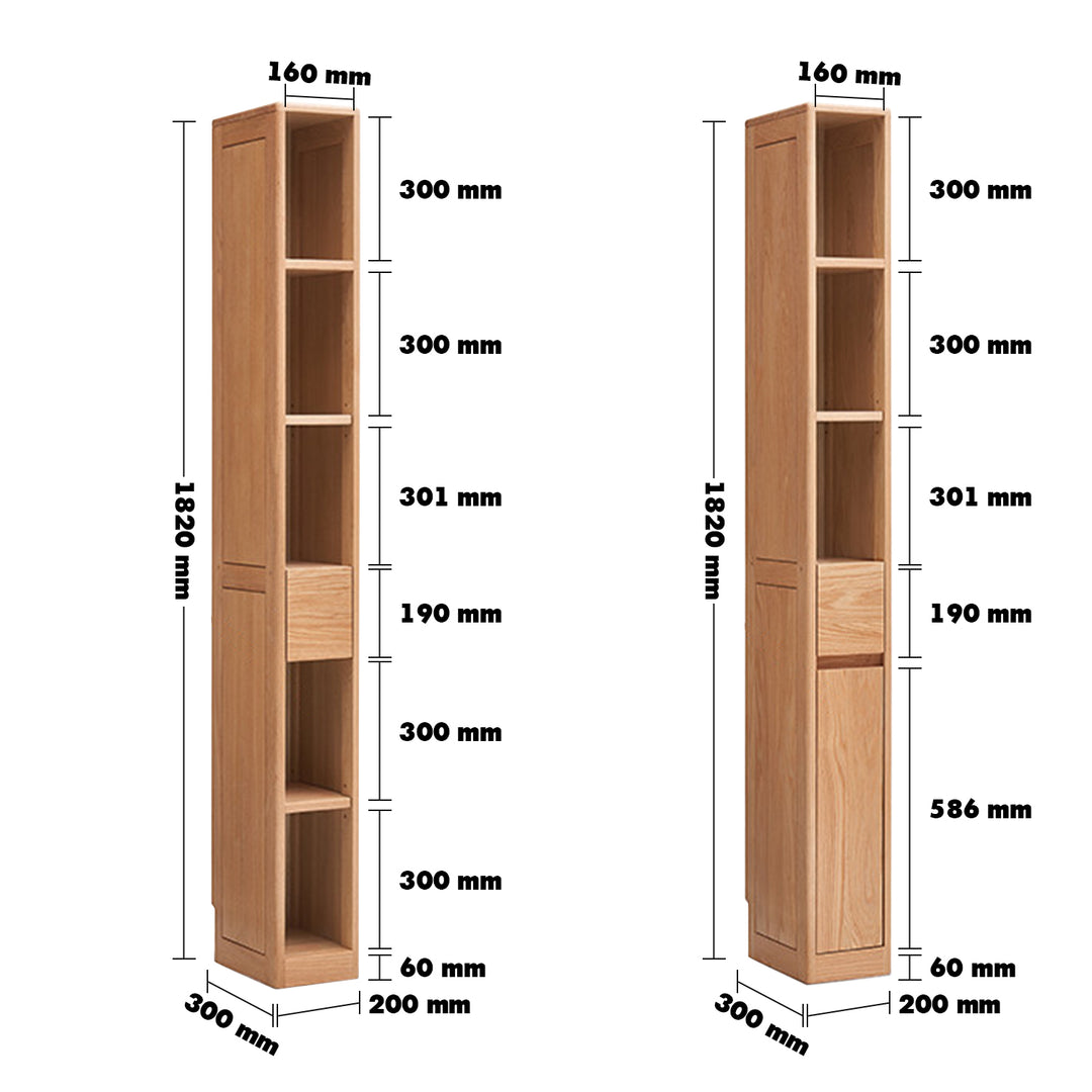 Scandinavian Wood Shelf CORNER FORTUNE Size Chart