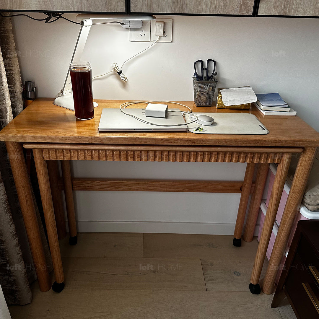 Scandinavian Wood Study Desk TWIN LAYER Detail 9