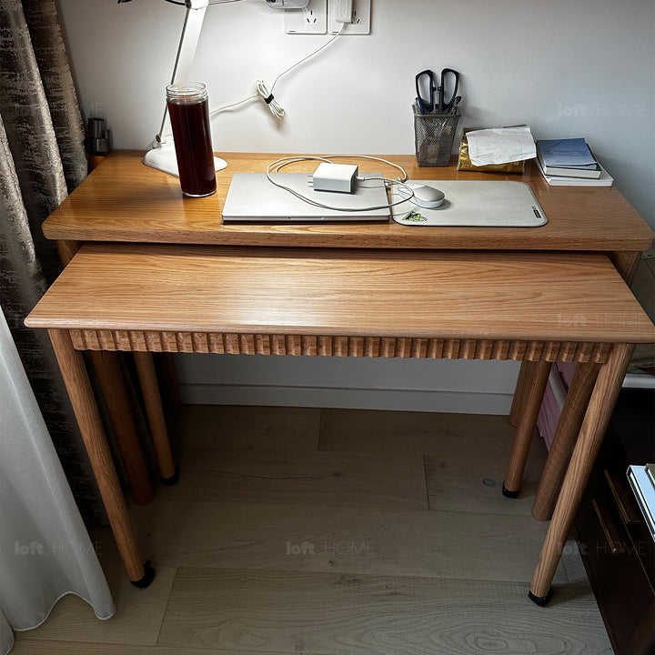 Scandinavian Wood Study Desk TWIN LAYER Detail 10