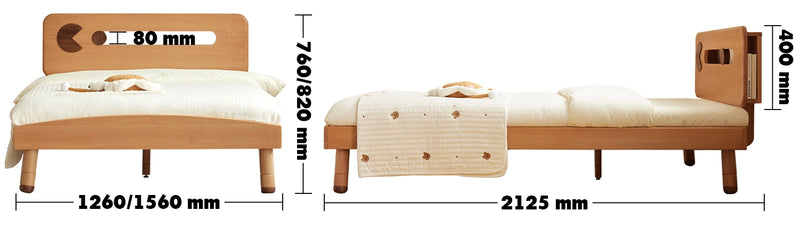 Scandinavian Wood Kids Bed PACMAN Size Chart