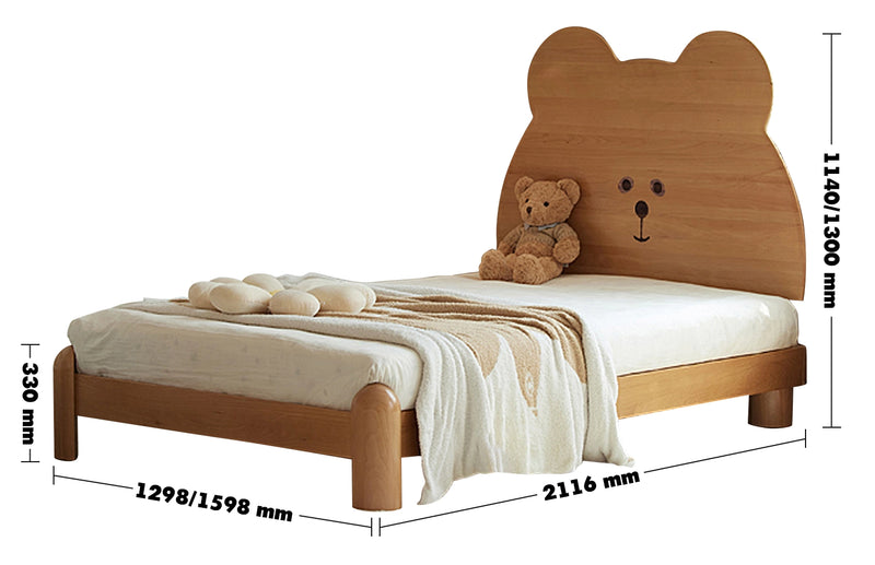 Scandinavian Wood Kids Bed TEDDY Size Chart