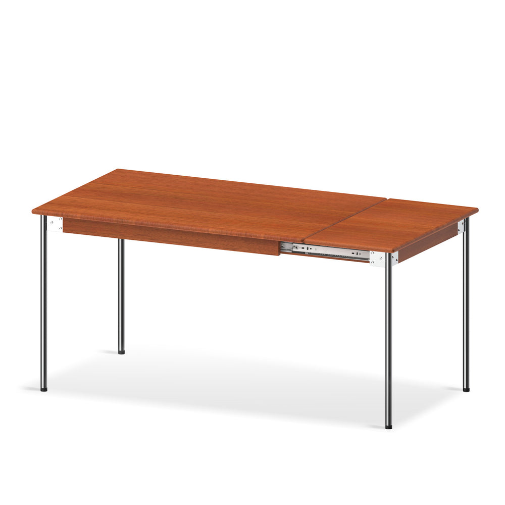 Vintage boxwood extendable dining table season in white background.