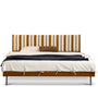 Vintage Mixed Weave Fabric Boxwood Bed Frame NICE