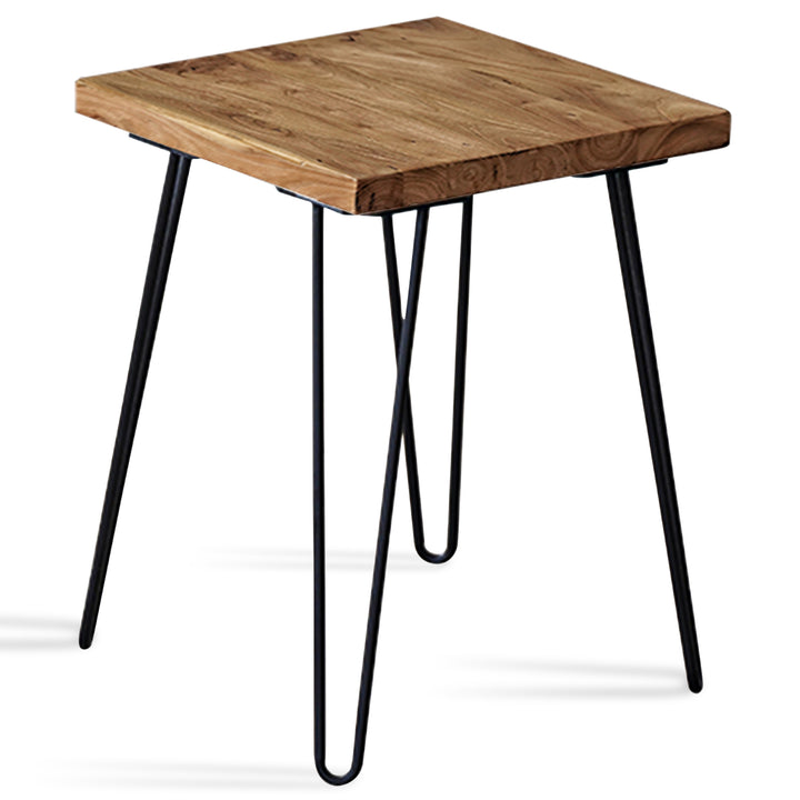 Rustic Elm Wood Square Side Table VELVET ELM Detail 4