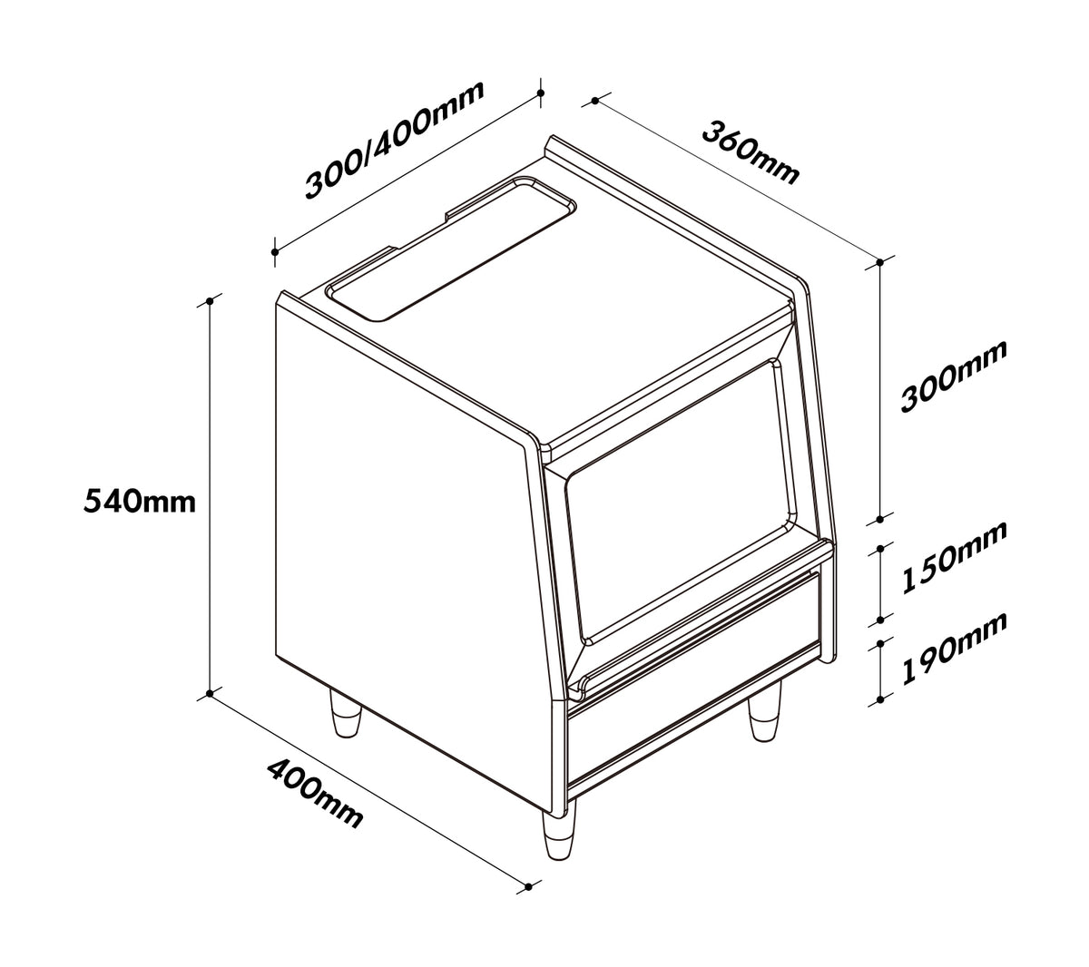 Scandinavian Cherry Wood Side Table SHELL Size Chart