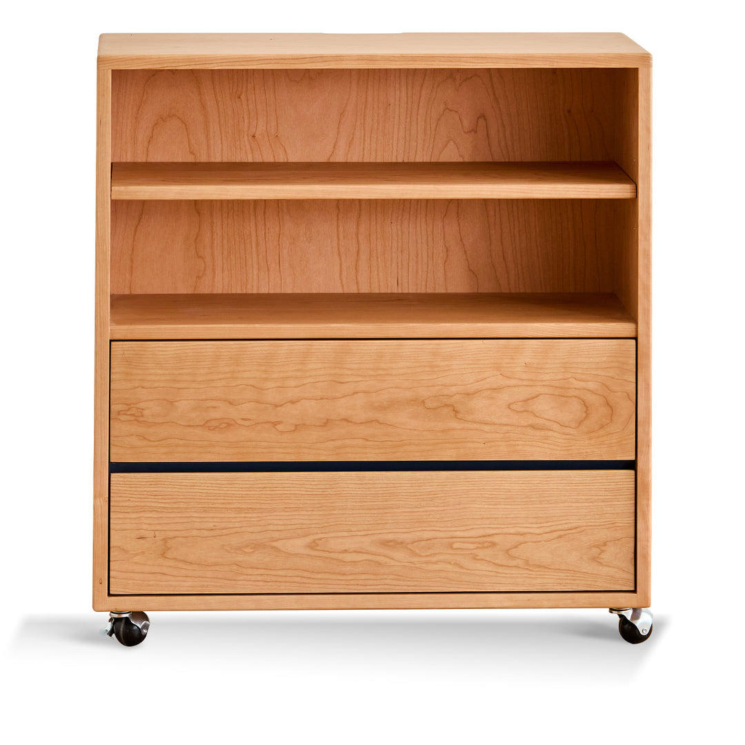 Scandinavian-cherry-wood-modular-cabinet-time in still life.