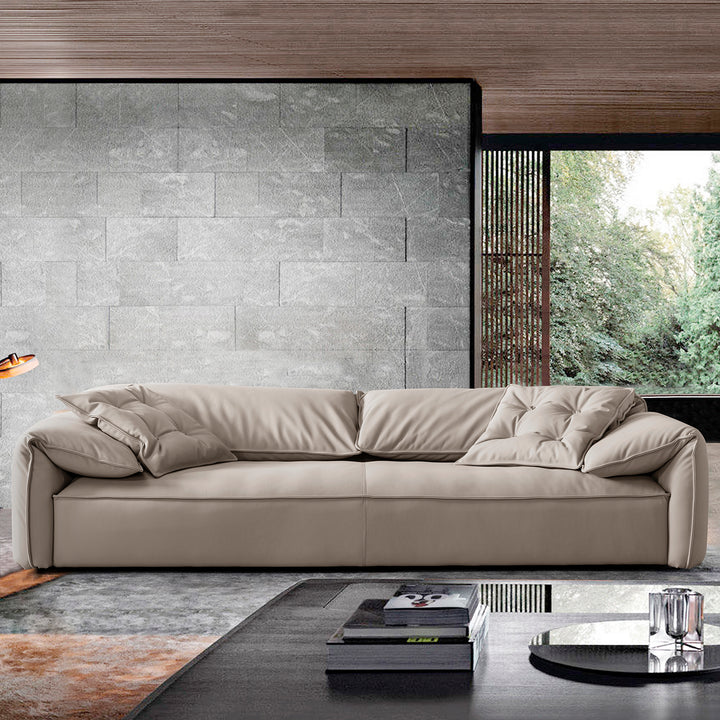 Contemporary suede fabric 4 seater sofa casablanca primary product view.