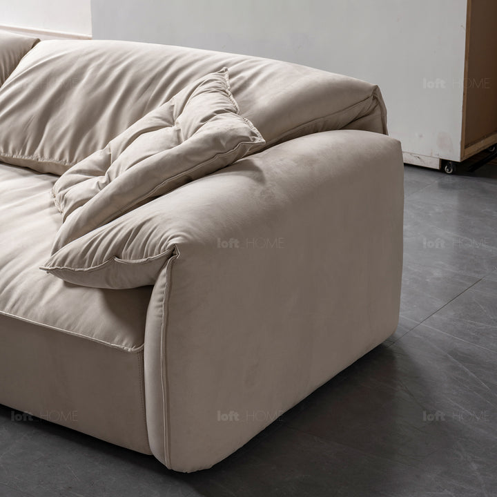Contemporary suede fabric 4 seater sofa casablanca in still life.
