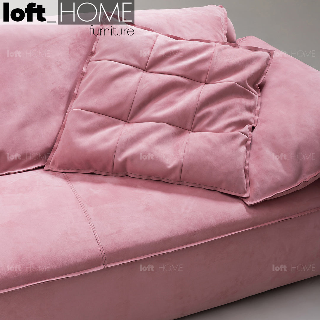 Contemporary suede fabric 4 seater sofa casablanca layered structure.
