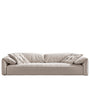 Cream Suede Fabric 4 Seater Sofa CASABLANCA