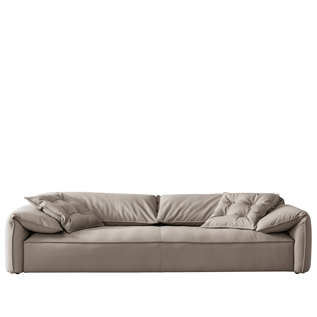 Contemporary suede fabric 4 seater sofa casablanca in white background.
