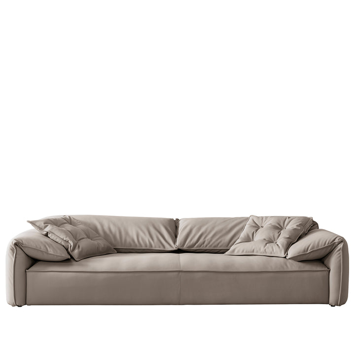 Contemporary suede fabric 4 seater sofa casablanca in white background.