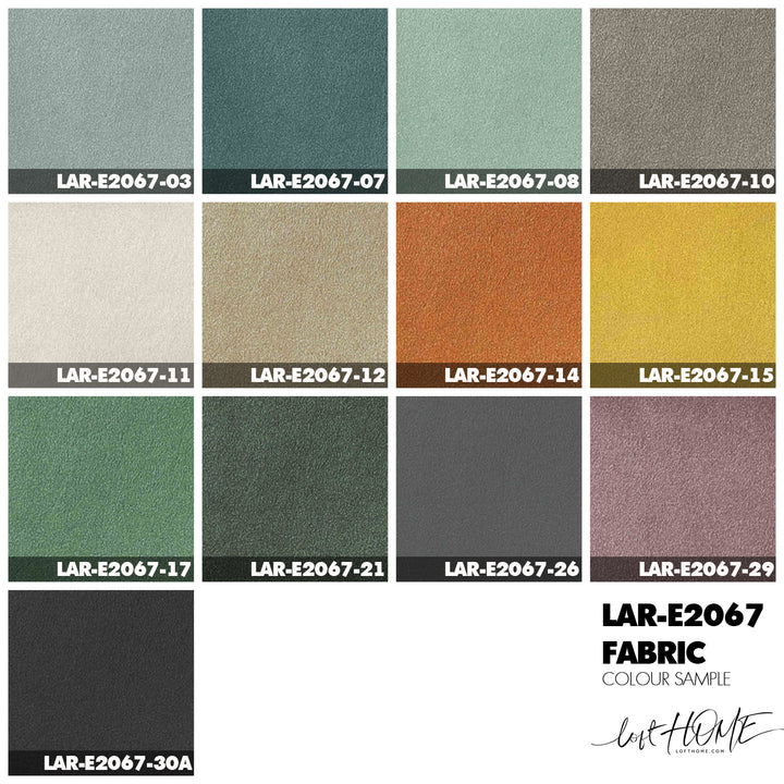 Contemporary suede fabric 4 seater sofa casablanca color swatches.