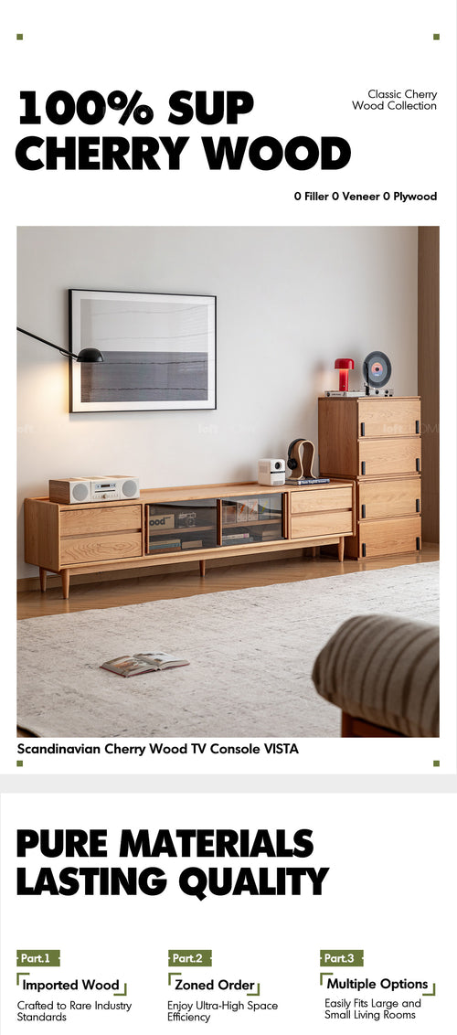 Scandinavian Cherry Wood TV Console VISTA Good to Know Preview-1