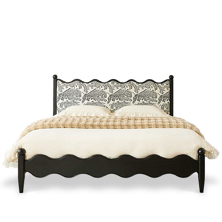 Vintage ash wood bed regal in white background.