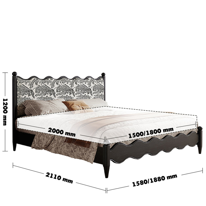 Vintage ash wood bed regal size charts.