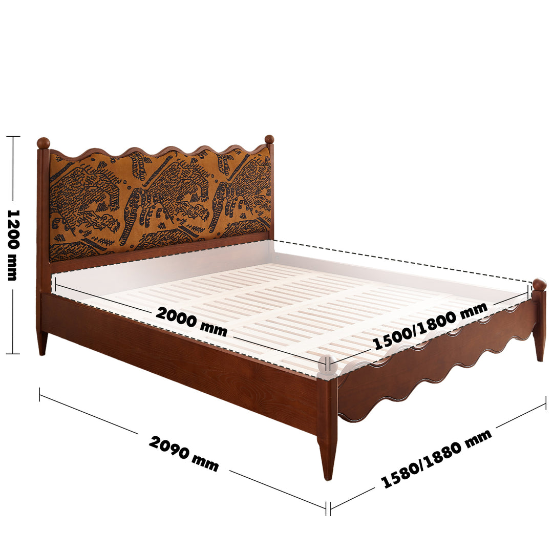 Vintage ash wood bed rippling size charts.