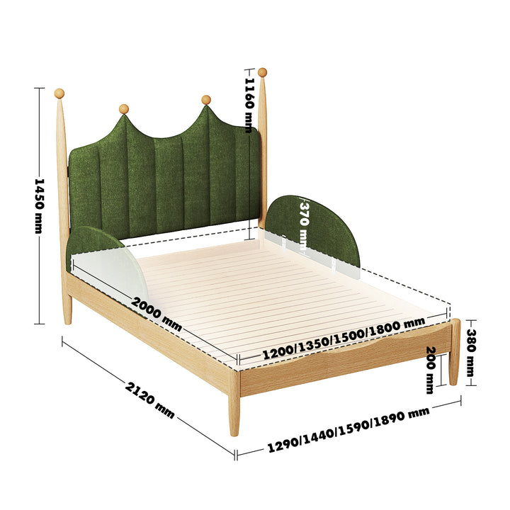Vintage beech wood velvet fabric kids bed mag size charts.