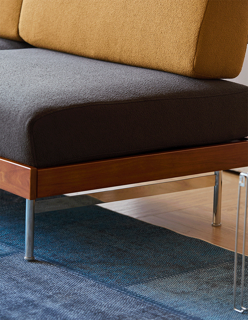 Vintage Boucle Fabric 3 Seater Sofa MIES