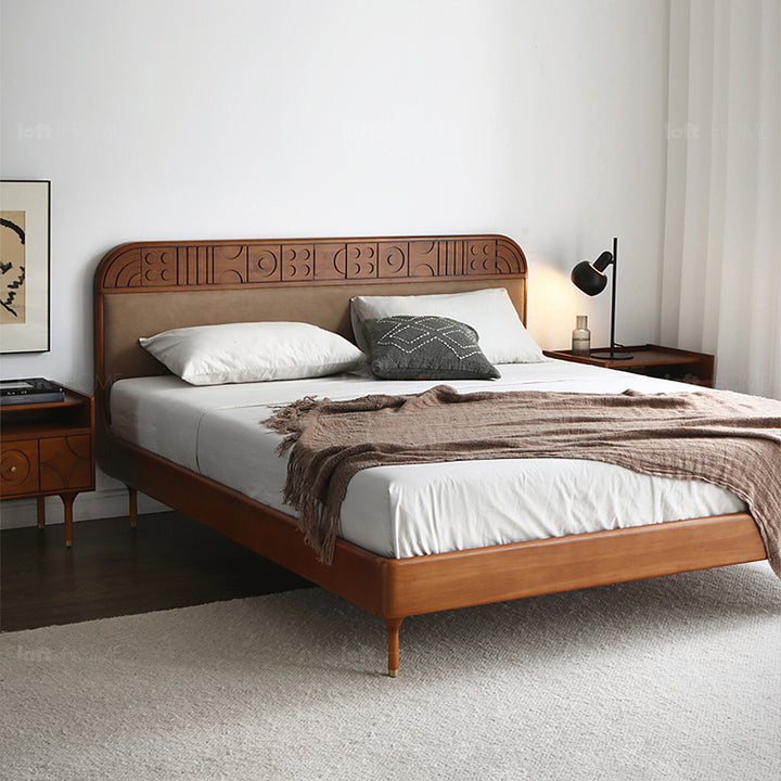 Vintage boxwood bed madrid in real life style.