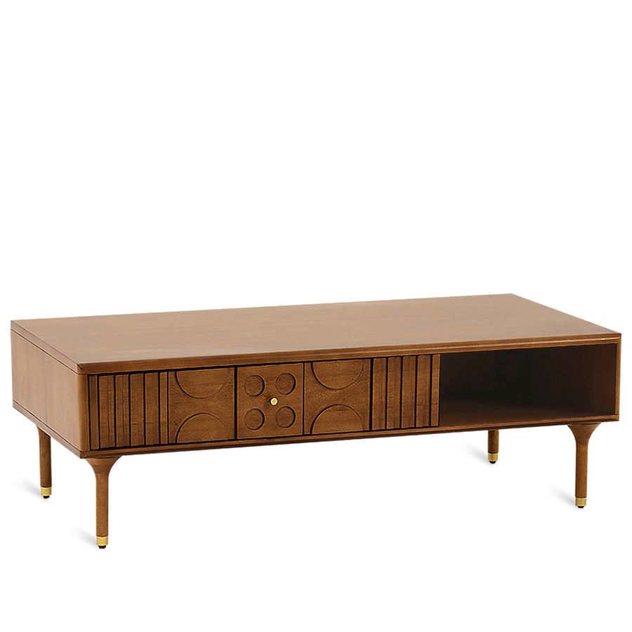 Vintage boxwood coffee table madrid in white background.