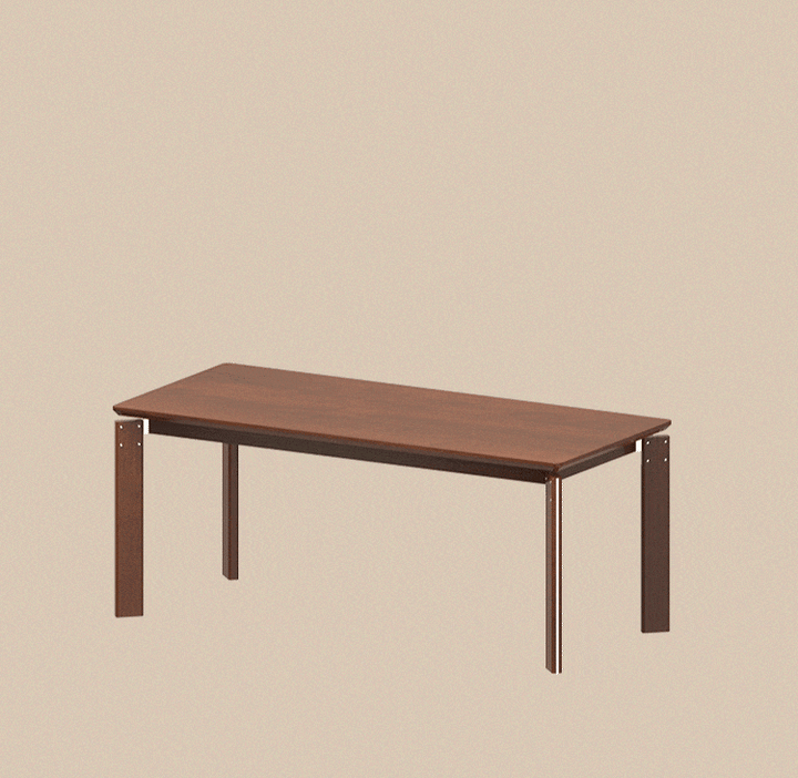 Vintage boxwood dining table essan layered structure.