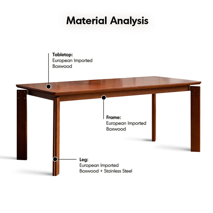 Vintage boxwood dining table essan detail 32.