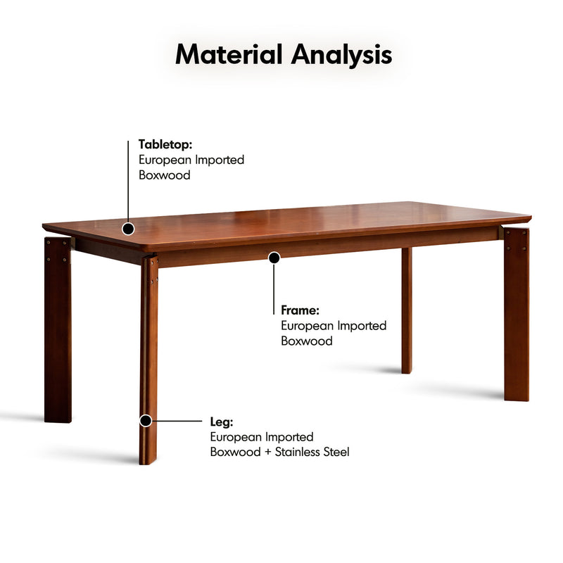 Vintage boxwood dining table essan detail 30.
