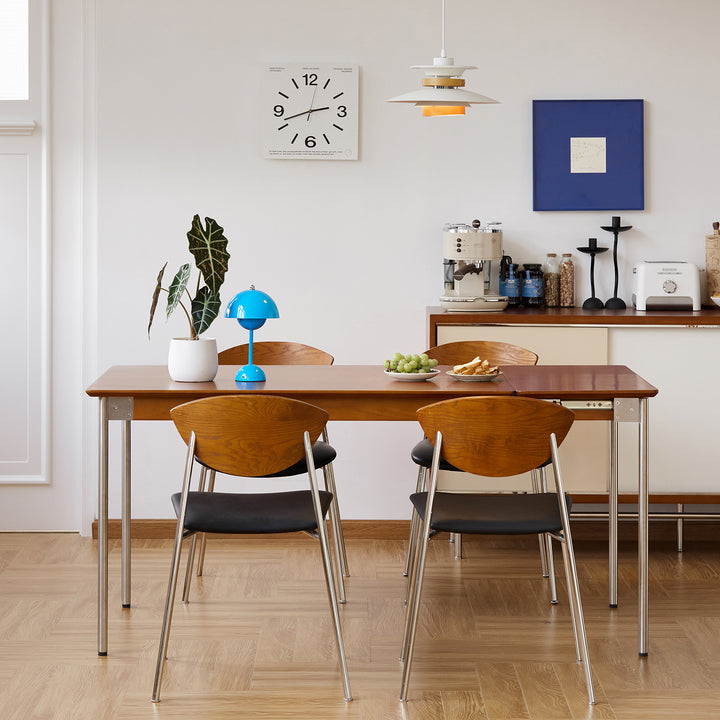 Vintage boxwood extendable dining table season in still life.