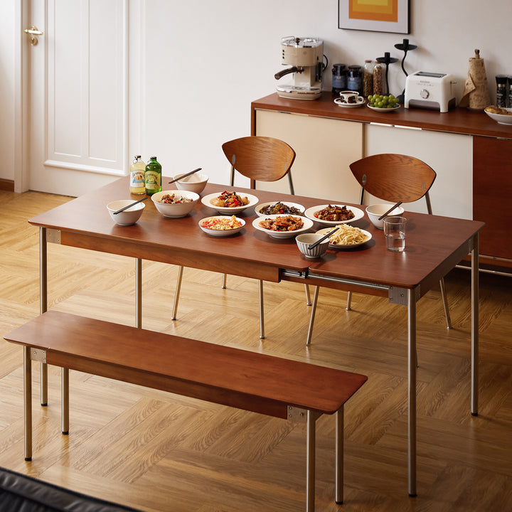 Vintage boxwood extendable dining table season color swatches.