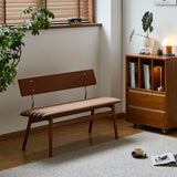 Vintage boxwood mix weave fabric cushion dining bench truffle primary product view.