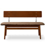 Vintage Boxwood Mix Weave Fabric Cushion Dining Bench TRUFFLE
