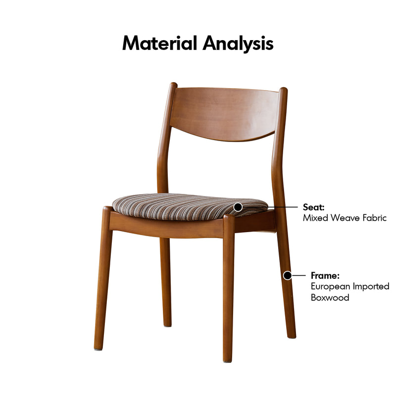 Bauhaus boxwood mix weave fabric cushion stackable dining chair truffle detail 5.