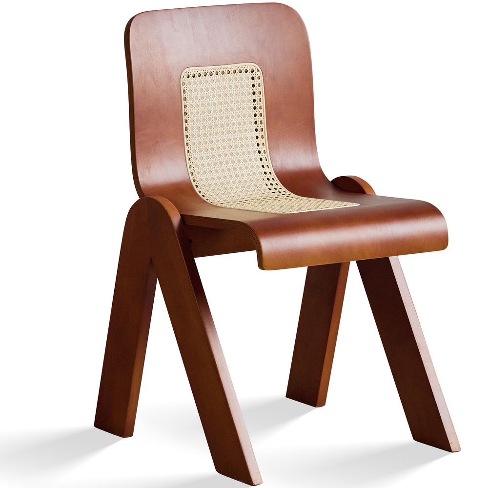 Vintage boxwood rattan dining chair fanko primary product view.