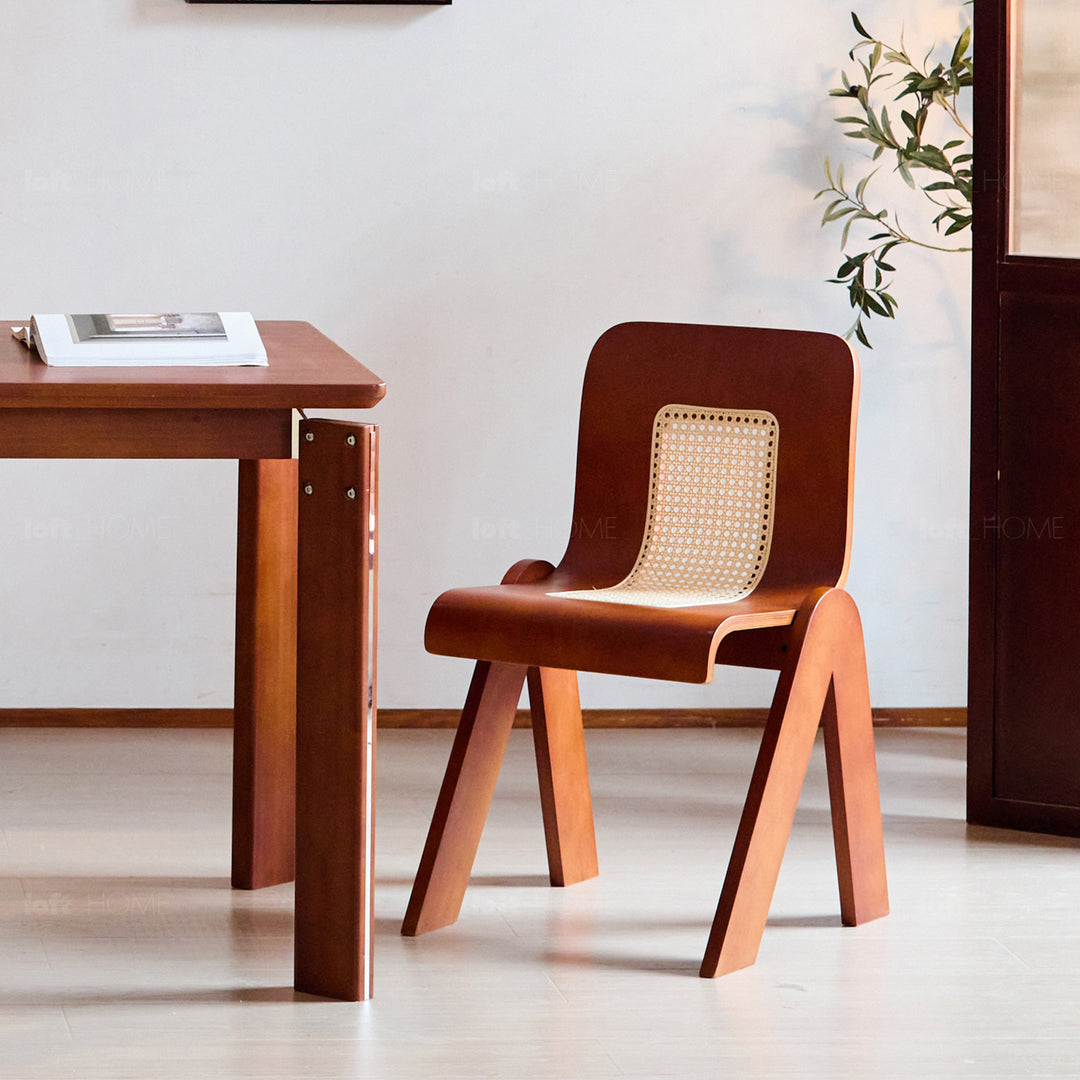 Vintage boxwood rattan dining chair fanko detail 13.