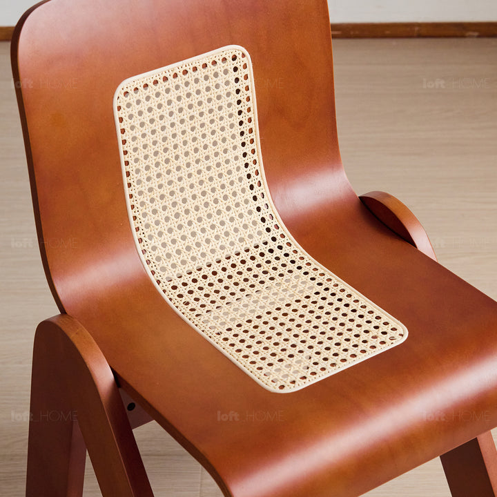 Vintage boxwood rattan dining chair fanko detail 17.