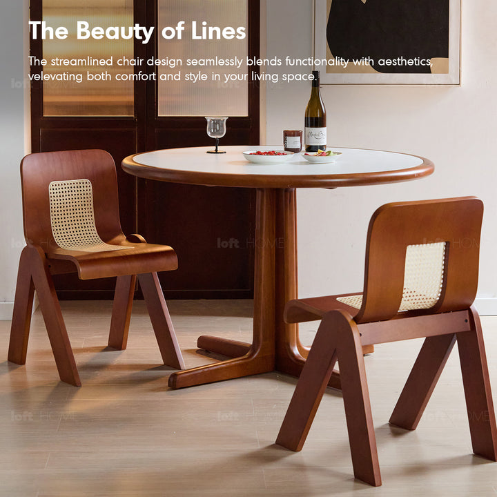 Vintage boxwood rattan dining chair fanko in real life style.