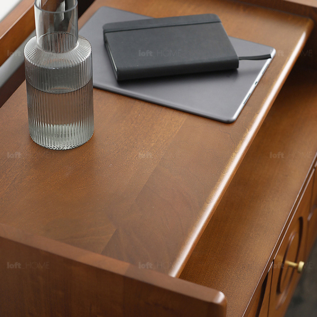 Vintage boxwood side table madrid in panoramic view.