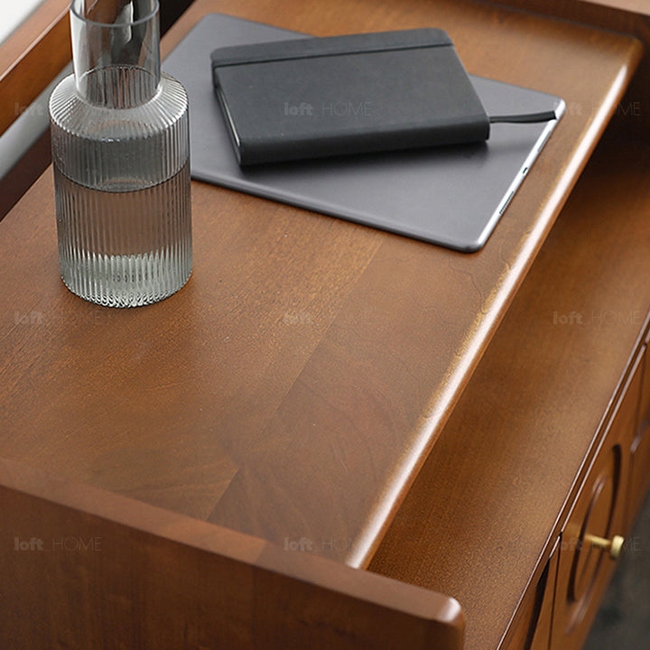 Vintage boxwood side table madrid in panoramic view.
