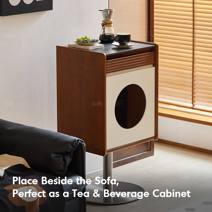 Vintage boxwood sintered stone side cabinet rams conceptual design.
