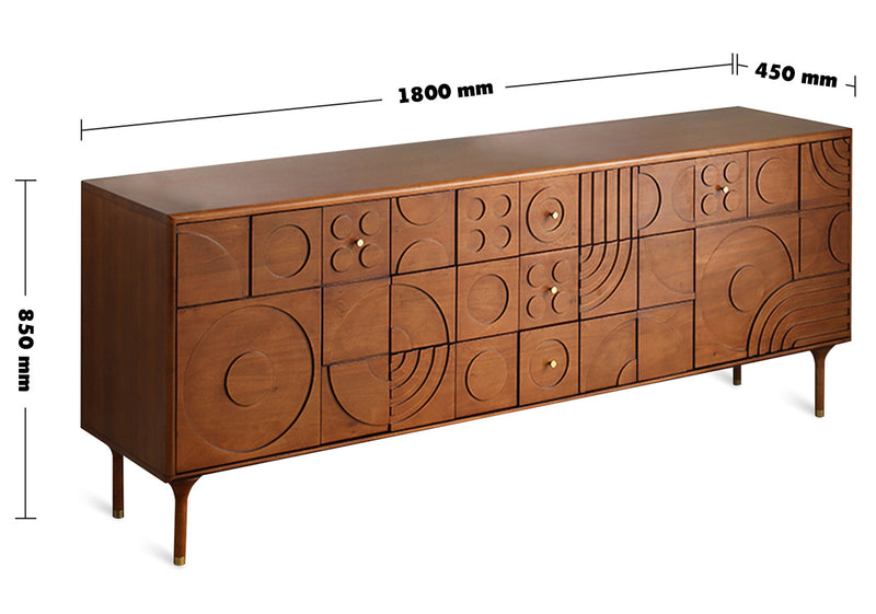 Vintage Boxwood Storage Side Cabinet MADRID Size Chart
