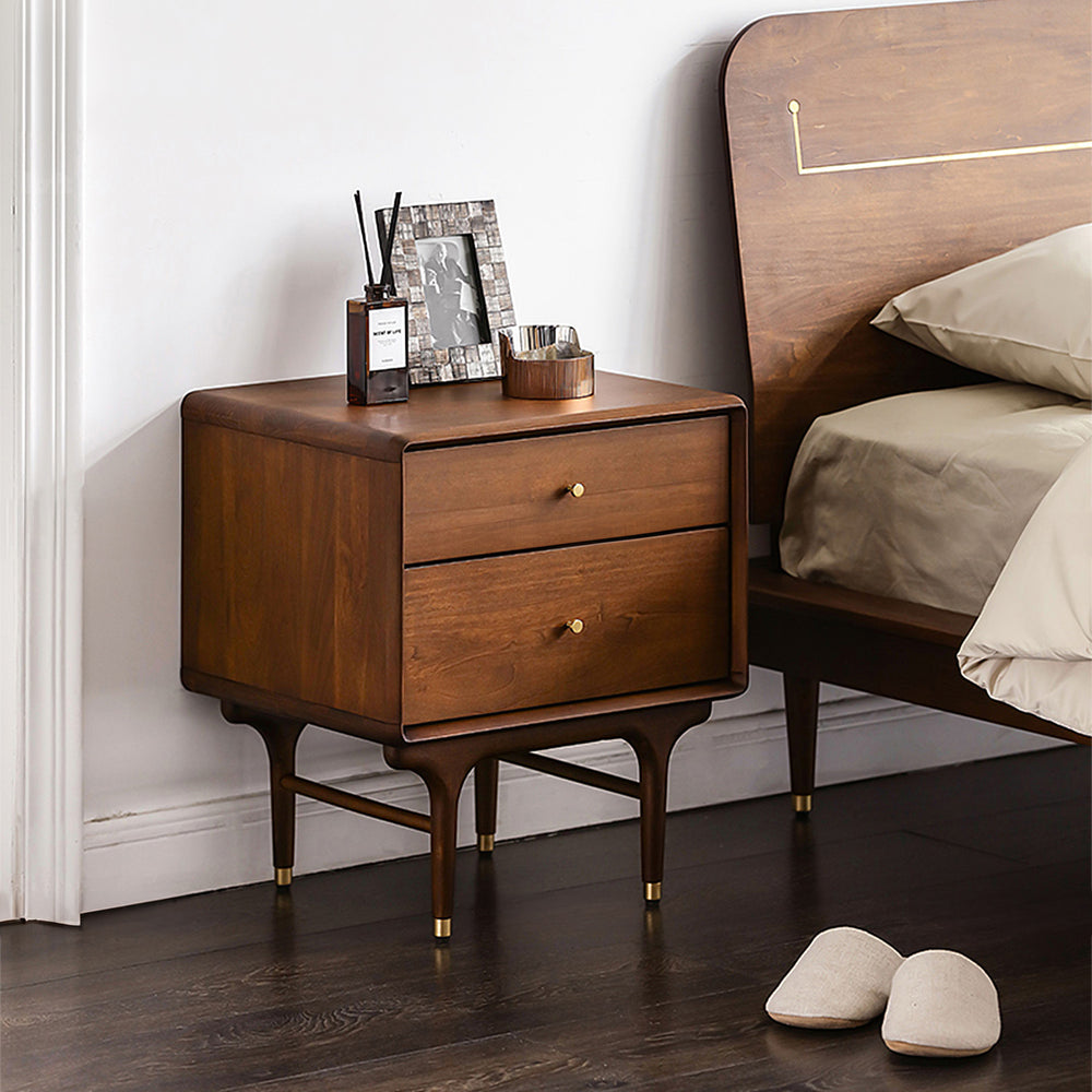 Vintage oak wood side table nova primary product view.